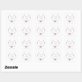 Bruiloft Custom Roze Bloemen Krans Sanitizer Vierkante Sticker (Vel)