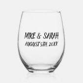 BRUILOFT CUSTOM STEMLESS WIJNGLAS ZONDER VOET (Voorkant)