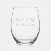 BRUILOFT CUSTOM STEMLESS WIJNGLAS ZONDER VOET (Achterkant)