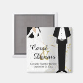 Bruiloft dag aandenken voor bruid & bruidegom magneet (Voorkant / Achterkant)