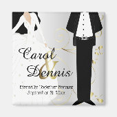 Bruiloft dag aandenken voor bruid & bruidegom magneet (Voorkant)