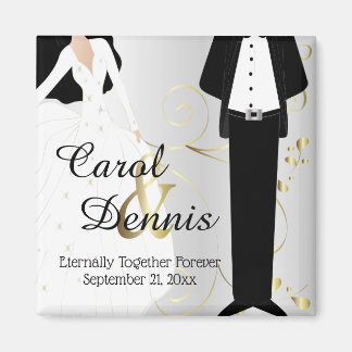 Bruiloft dag aandenken voor bruid & bruidegom magneet