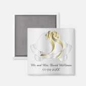 Bruiloft Dag Bruid / bruidegom Keepsake Magnet (Voorkant / Achterkant)