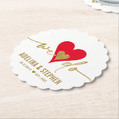 Bruiloft Dag Elegant Eenvoudig Hart We Doen Goud S Kartonnen Onderzetters (Gekanteld)