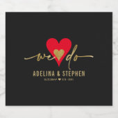 Bruiloft Dag Elegant Eenvoudig Hart We Doen Goud S Sparkling Wijnetiket (Enkel label)