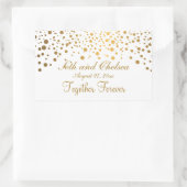 Bruiloft Dag Gouden Stippen | personaliseren Rechthoekige Sticker (Tas)