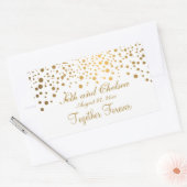 Bruiloft Dag Gouden Stippen | personaliseren Rechthoekige Sticker (Envelop)