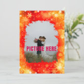 Bruiloft Dag Heldere Kleurrijke Custom Foto Kaart (Staand voorkant)