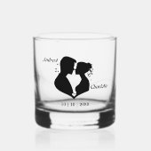 Bruiloft dag om te onthouden bruid & bruidegom whisky glas (Voorkant)