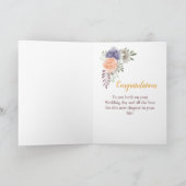 Bruiloft Dag Pioen Roos Paarse Kaart (Binnen)