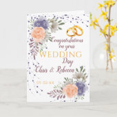 Bruiloft Dag Pioen Roos Paarse Kaart (Gele Bloem)