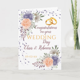 Bruiloft Dag Pioen Roos Paarse Kaart