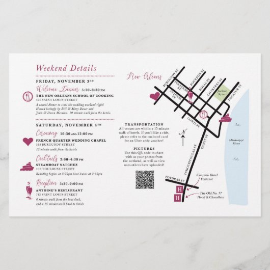 Bruiloft Dag Welkomstkaart - CUSTOM voor Jacqui (Achterkant)