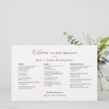 Bruiloft Dag Welkomstkaart - CUSTOM voor Jacqui