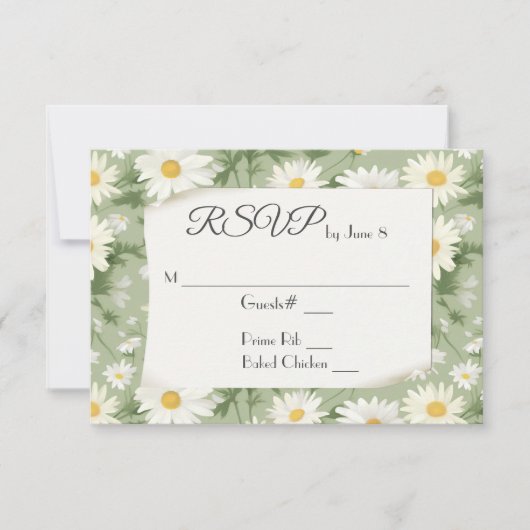 Bruiloft Daisies RSVP (Voorkant)