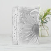 Bruiloft Daisy Macro met gescheurde rand Kaart (Staand voorkant)