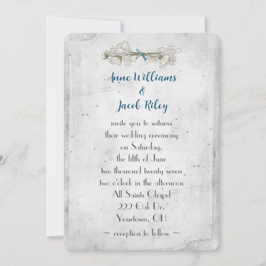 Bruiloft Daisy Macro met gescheurde rand Kaart (Achterkant)