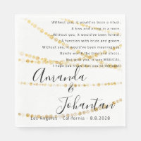 Bruiloft Dank Gedicht Gouden Lichten Confetti Simp