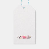 Bruiloft Dank Je Elegante Chic Bloemen Cadeaulabel (Achterkant)
