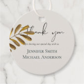 Bruiloft Dank Je Favors met Roestige Bronzen Blad Bedankjes Labels (Voorkant)