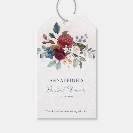 Bruiloft Dank Je Florale Script Cadeaulabel (Voorkant)