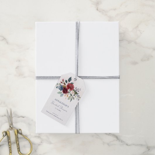Bruiloft Dank Je Florale Script Cadeaulabel (Met Touw)