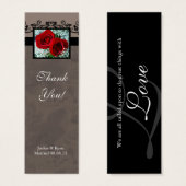 Bruiloft Dank je kaart Bladwijzer Favor Red Roses (Voorkant /achterkant)