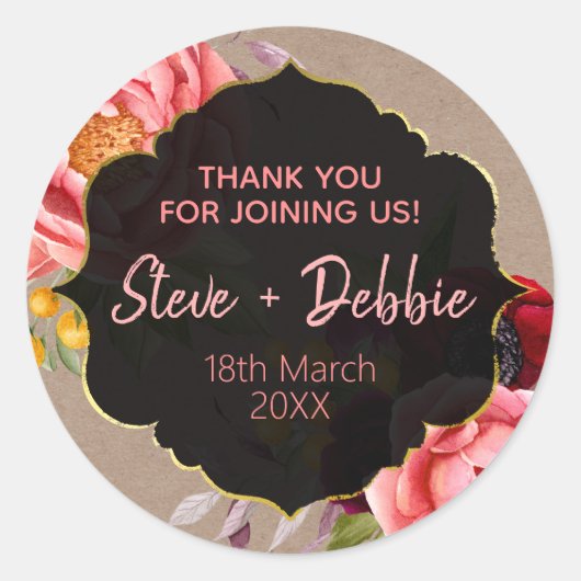 Bruiloft Dank Je Lippenbalsem Soja Kaars Ronde Sticker (Voorkant)