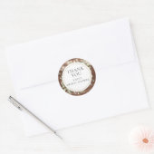 Bruiloft Dank Je Met Rustieke Verlichting En Groen Ronde Sticker (Envelop)