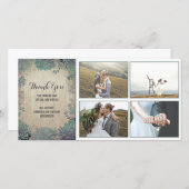 Bruiloft Dank Je Rustiek Hout en Succulenten Bedankkaart (Voorkant / Achterkant)