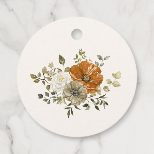 Bruiloft Dank Je Rustieke Herfstbloemen Bedankjes Labels (Achterkant)