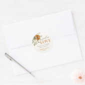 Bruiloft Dank Je Rustieke Herfstbloemen Ronde Sticker (Envelop)