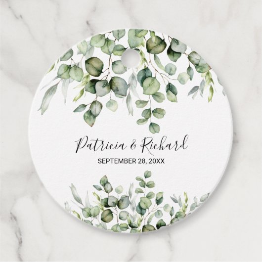 Bruiloft Dank Je voor de groene decoratie Bedankjes Labels (Voorkant)