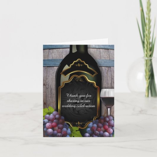 Bruiloft Dank Je Wel Rustieke Wijngaard Wijnhuis Bedankkaart (Voorkant)