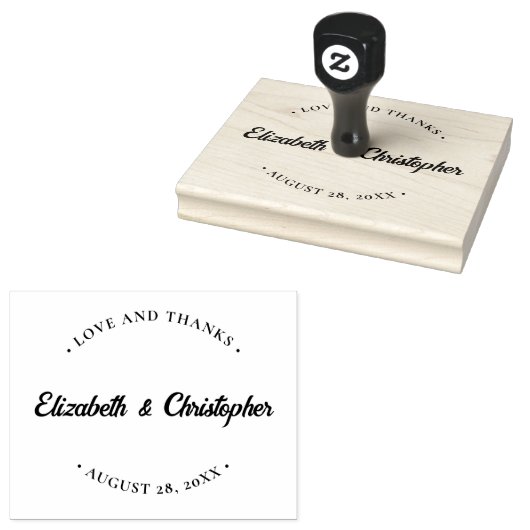 Bruiloft dank u aangepaste liefde en bedankt rubberstempel (Gestempeld)