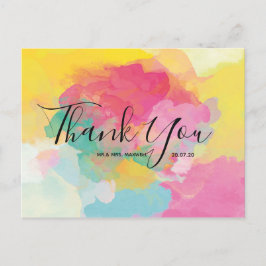 Bruiloft dank u aquarel script Briefkaart