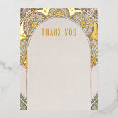 Bruiloft Dank U  Art Nouveau door Mucha Folie Feestdagen Briefkaart (Voorkant)