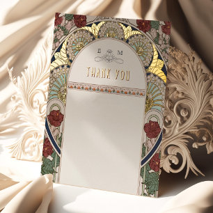 Bruiloft Dank U  Art Nouveau door Mucha Folie Feestdagen Briefkaart