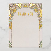 Bruiloft Dank U  Art Nouveau door Mucha Folie Feestdagen Briefkaart (Voorkant)