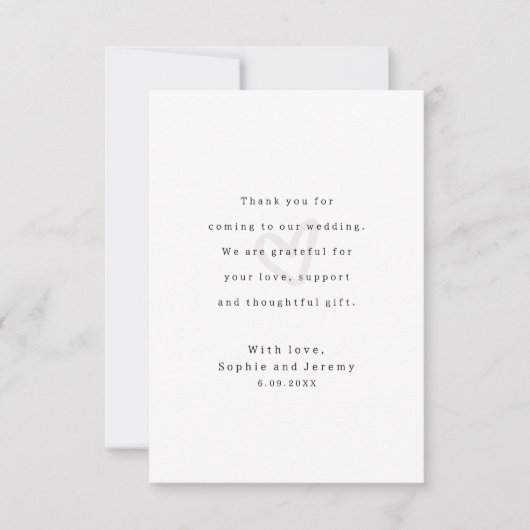 Bruiloft Dank u Bericht Foto Ecru Hart Kaart (Voorkant)