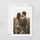 Bruiloft Dank u Bericht Foto Ecru Hart Kaart (Achterkant)