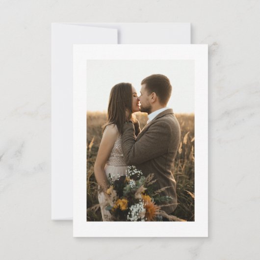 Bruiloft Dank u Bericht Foto Ecru Hart Kaart (Achterkant)