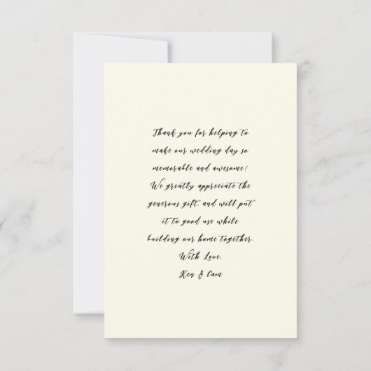 Bruiloft Dank u Bericht Foto Frangipani Kaarten (Achterkant)