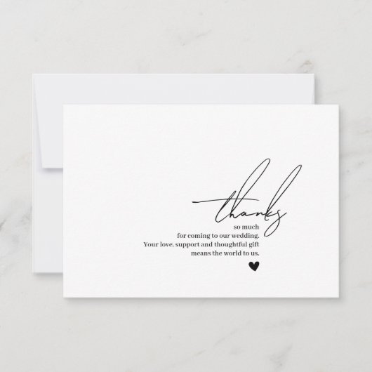 Bruiloft dank u bericht kalligrafie script Kaart (Voorkant)
