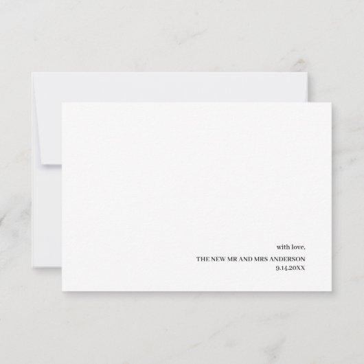 Bruiloft dank u bericht kalligrafie script Kaart (Achterkant)