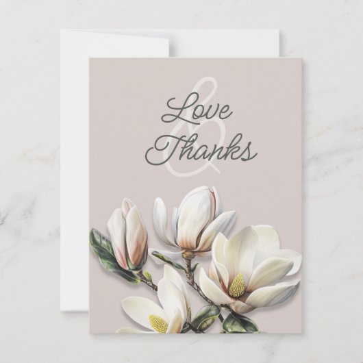 Bruiloft Dank u Bericht Zuidelijke Magnolia Kaarte Bedankkaart (Voorkant)