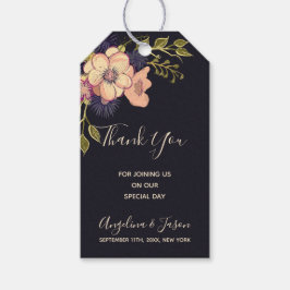 Bruiloft Dank u Bloemenwinter Elegante Waterverf Cadeaulabel