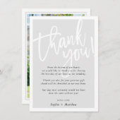 BRUILOFT DANK U borstel lettered script bord grijs Kaart (Voorkant / Achterkant)