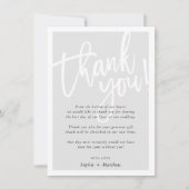 BRUILOFT DANK U borstel lettered script bord grijs Kaart (Voorkant)