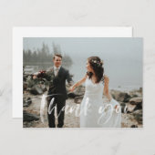 Bruiloft Dank u briefkaart met de hand geletterd (Voorkant / Achterkant)